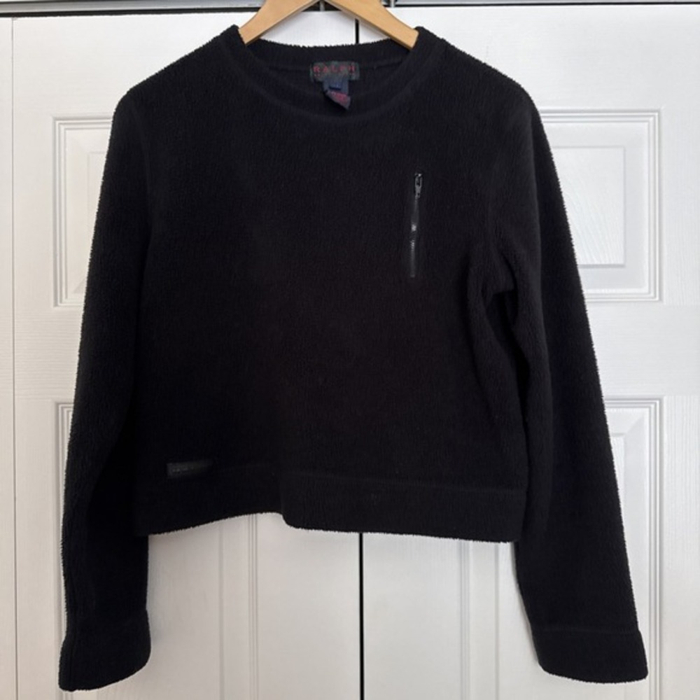Vintage Ralph Ralph Lauren Womens Size M Fleece Boxy Blue‎ Casual Sleep Lounge